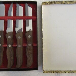 VTG-VERNEO-4-PIECE SET STAINLESS STEEL & WOOD, CHEESE KNIFE SET